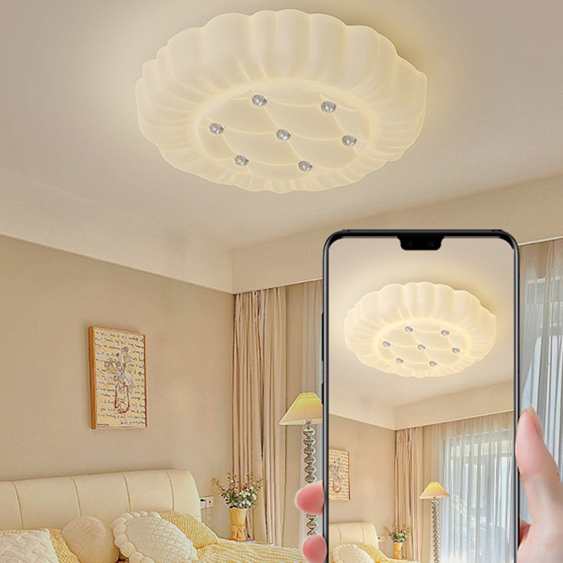 Contemporary Creative Iron & PE Geometric LED Flush Mount Ceiling Light For Bedroom