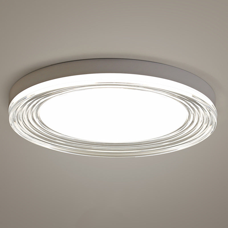 Modern Minimalist ABS Acrylic Hardware Round LED Flush Mount Ceiling Light For Living Room