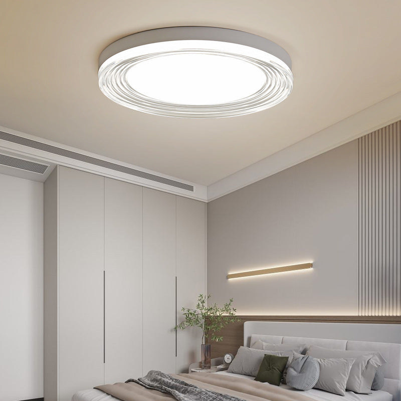 Modern Minimalist ABS Acrylic Hardware Round LED Flush Mount Ceiling Light For Living Room
