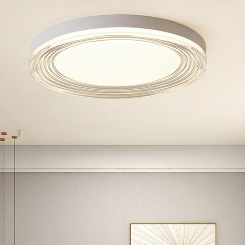 Modern Minimalist ABS Acrylic Hardware Round LED Flush Mount Ceiling Light For Living Room