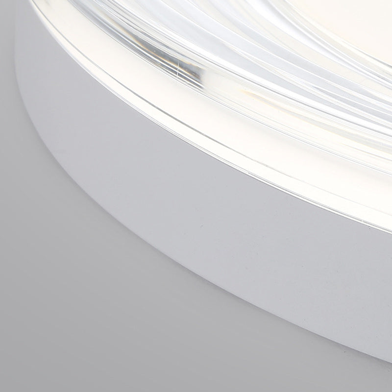 Modern Minimalist ABS Acrylic Hardware Round LED Flush Mount Ceiling Light For Living Room