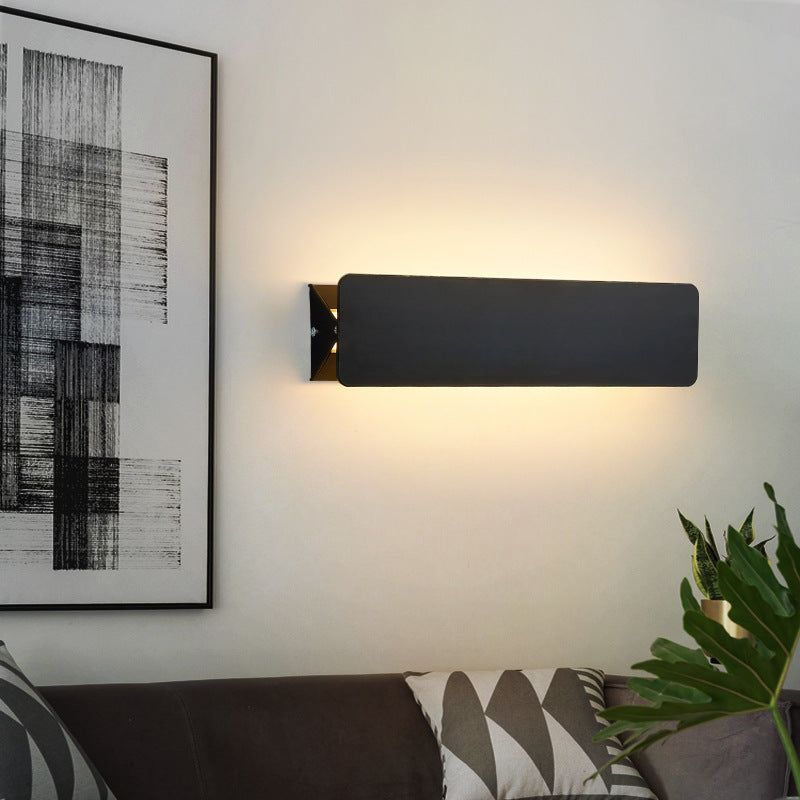 Modern Minimalist Aluminum Rectangular LED Wall Sconce Lamp For Bedroom And Living Room
