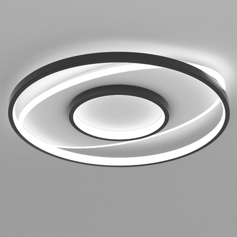 Modern Minimalist Iron Round & Square LED Flush Mount Ceiling Light For Bedroom And Living Room