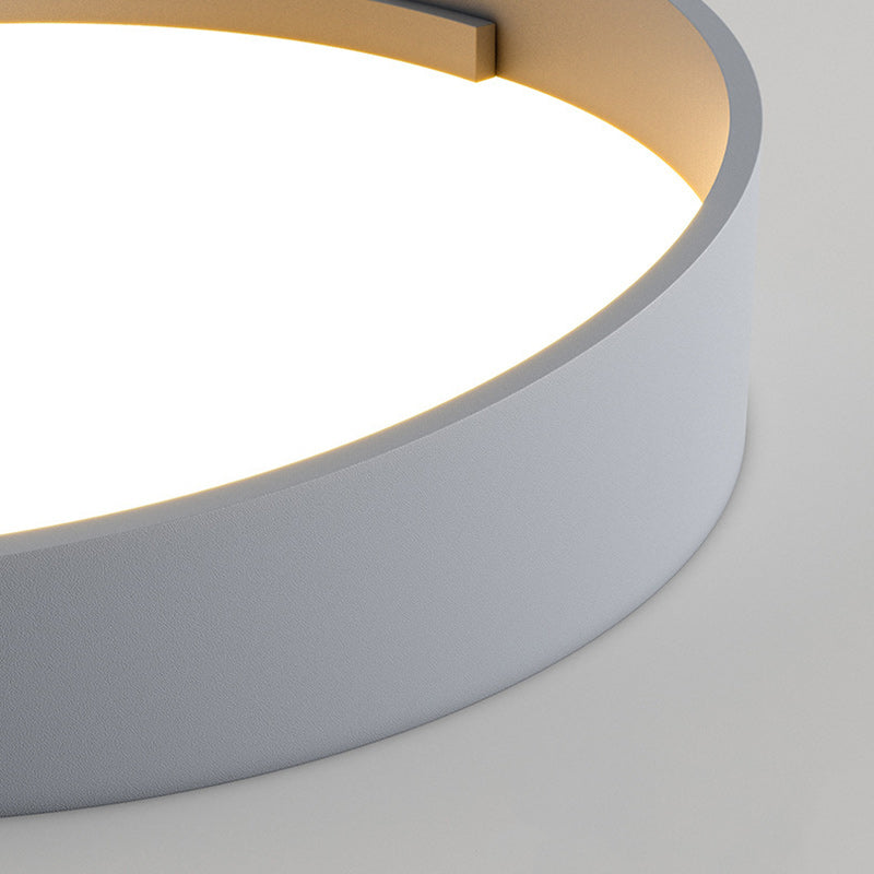 Contemporary Nordic Iron & Acrylic Round LED Flush Mount Ceiling Light With High Light Transmission For Bedroom & Living Room