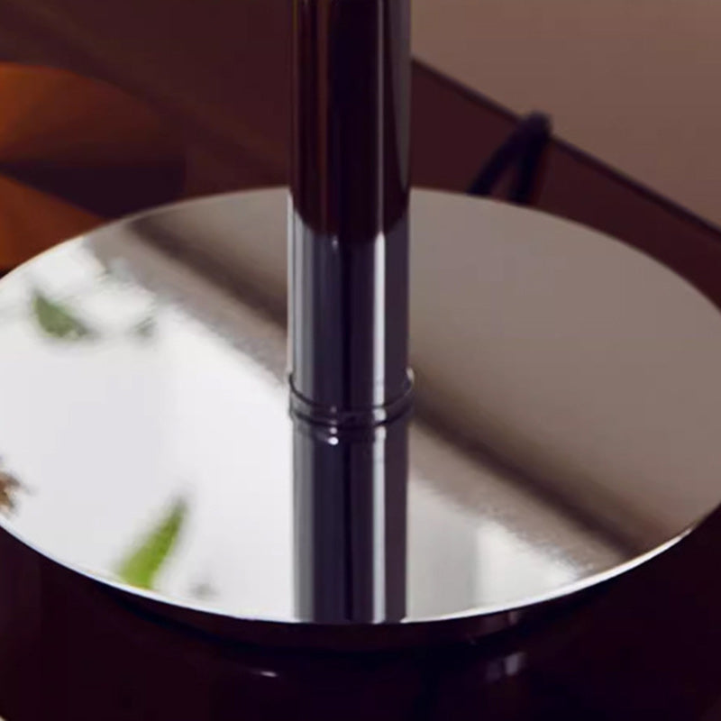 Contemporary Creative Metal & Glass Egg Tart-Shape Round 1-Light Table Lamp For Bedroom & Living Room