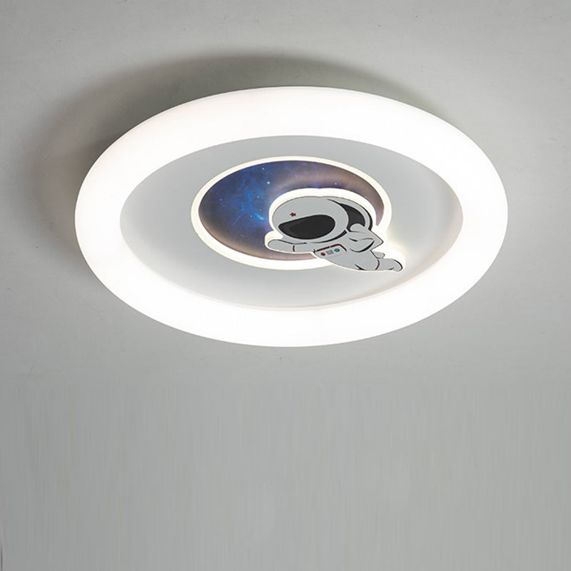 Contemporary Creative Iron & Acrylic Round LED Flush Mount Ceiling Light For Kids Bedroom & Living Room