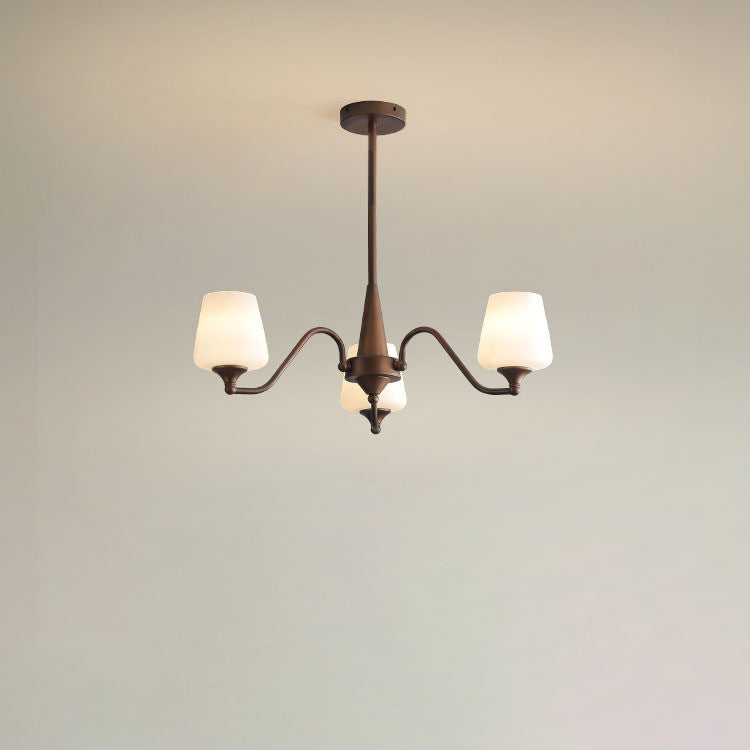 Traditional French Iron & Glass Branch Round 3/6/8/10-Light Chandelier For Living Room, Bedroom