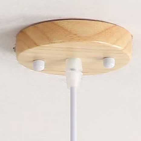 Traditional Japanese Bamboo Round 1-Light Pendant Light With Handwoven Design For Bedroom, Living Room & Dining Area