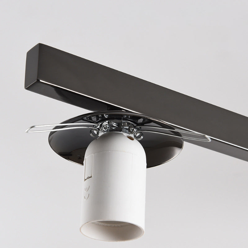 Modern Minimalist Iron & Glass Oval Branch 3/5-Light Semi-Flush Mount Ceiling Light For Bedroom & Living Room