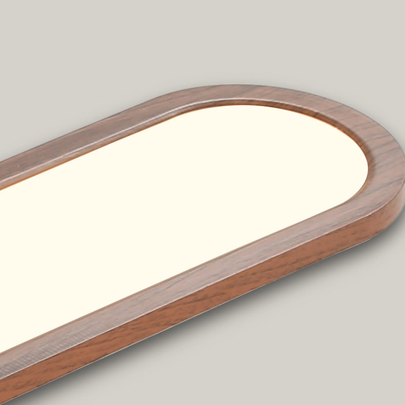 Traditional Vintage Iron & Acrylic Oval Long LED Flush Mount Ceiling Light For Hallway, Bedroom & Living Room