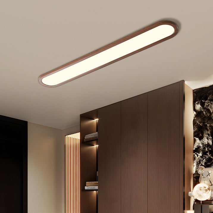 伝統的なヴィンテージの鉄とアクリルの楕円形の長いLEDフラッシュマウントシーリングライト。廊下、寝室、リビングルームに最適です。