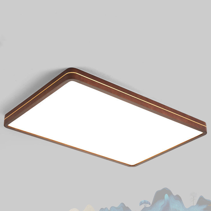 مصباح سقف LED مربع ومستطيل بتصميم عصري بسيط مصنوع من الخشب والألومنيوم والأكريليك، مناسب لغرفة النوم وغرفة المعيشة