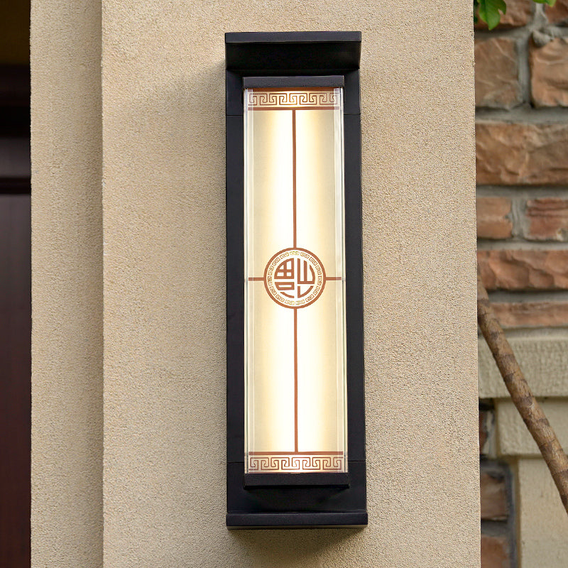 Modern Minimalist Stainless Steel & Glass Rectangular Solar & Waterproof LED Wall Sconce Lamp For Outdoor Garden & Patio