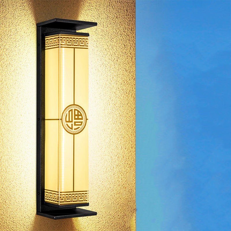 Modern Minimalist Stainless Steel & Glass Rectangular Solar & Waterproof LED Wall Sconce Lamp For Outdoor Garden & Patio