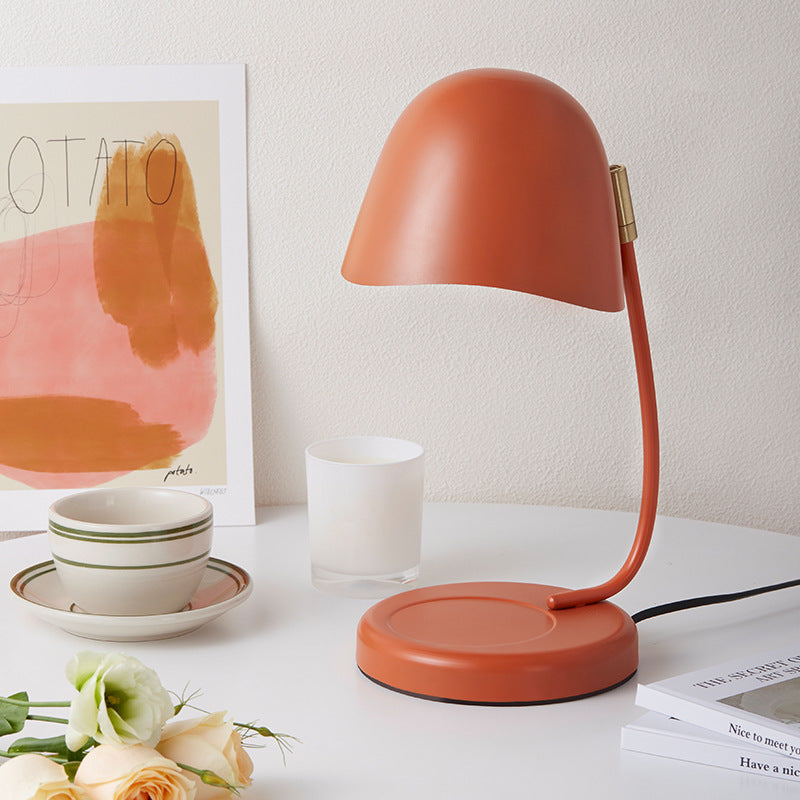 Modern Art Deco Iron Eggshell Round 1-Light Melting Wax Table Lamp For Bedroom & Living Room