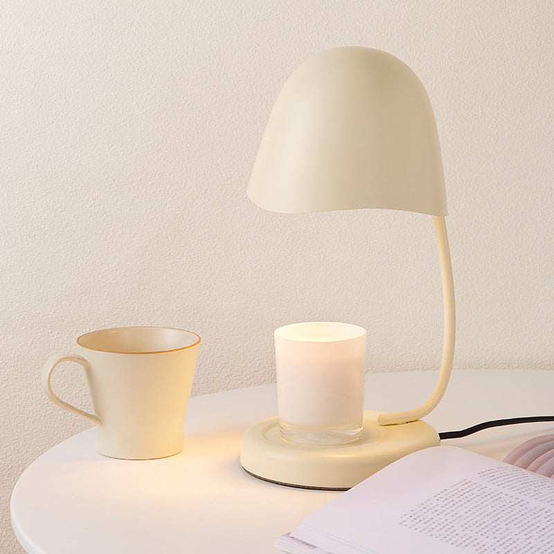 Modern Art Deco Iron Eggshell Round 1-Light Melting Wax Table Lamp For Bedroom & Living Room