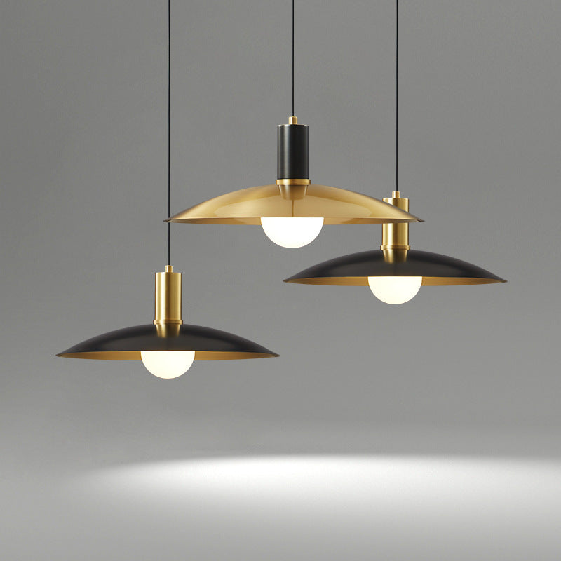 Contemporary Nordic Brass Conical 1-Light Pendant Light For Dining Room, Bedroom And Living Room