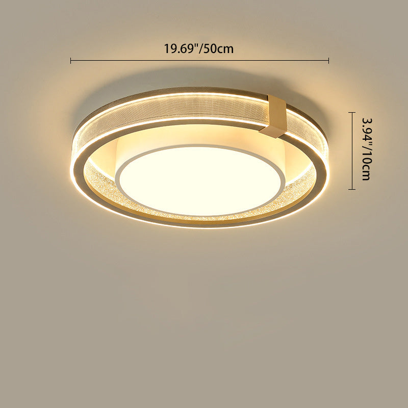 Modern Minimalist Iron Aluminum Acrylic Geometric LED Flush Mount Ceiling Light For Bedroom And Living Room