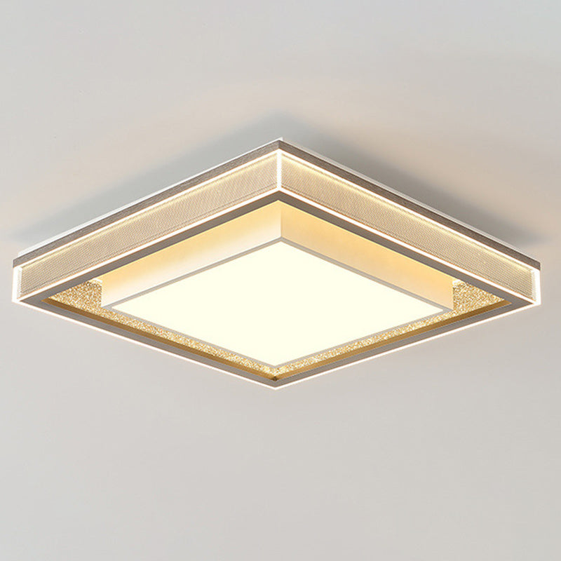 Modern Minimalist Iron Aluminum Acrylic Geometric LED Flush Mount Ceiling Light For Bedroom And Living Room