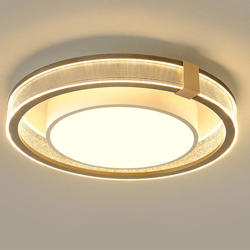 Modern Minimalist Iron Aluminum Acrylic Geometric LED Flush Mount Ceiling Light For Bedroom And Living Room