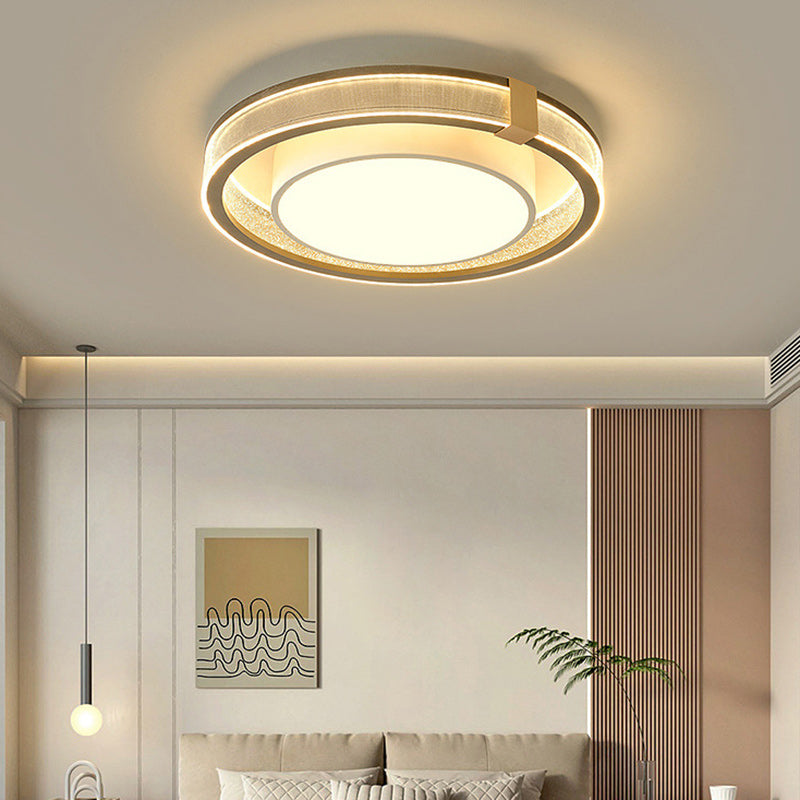 Modern Minimalist Iron Aluminum Acrylic Geometric LED Flush Mount Ceiling Light For Bedroom And Living Room