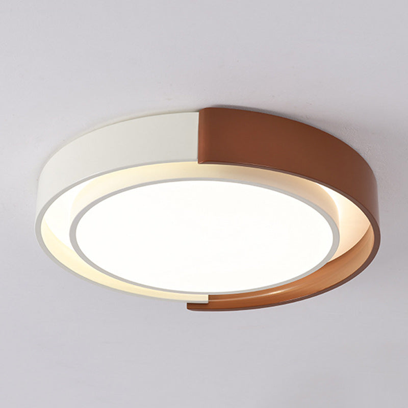 Modern Minimalist Metal PE Round LED Flush Mount Ceiling Light For Bedroom And Living Room