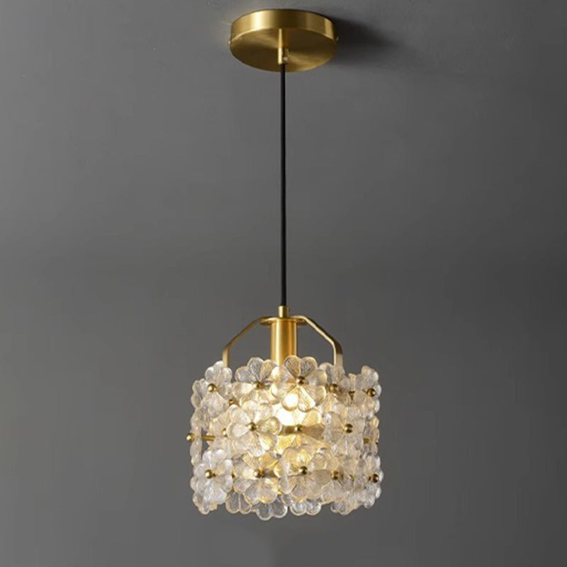 Traditional French Wood Petal 1-Light Pendant Light For Dining Room, Bedroom & Living Room