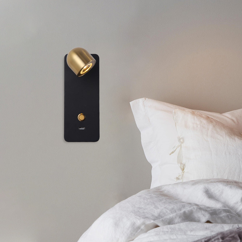 Contemporary Nordic Iron & Aluminum Round Rectangular LED Wall Sconce Lamp For Bedroom & Living Room