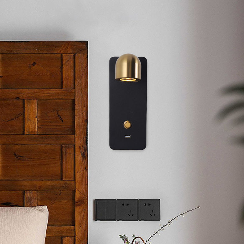 Contemporary Nordic Iron & Aluminum Round Rectangular LED Wall Sconce Lamp For Bedroom & Living Room