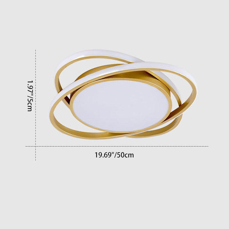 Modern Minimalist Iron Acrylic Round LED Flush Mount Ceiling Light For Bedroom & Living Room