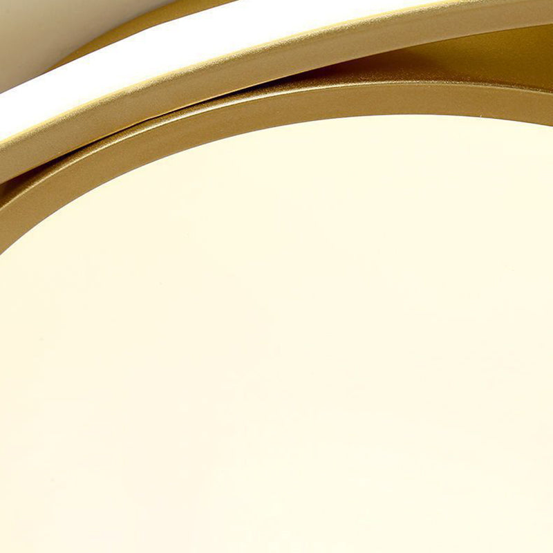 Modern Minimalist Iron Acrylic Round LED Flush Mount Ceiling Light For Bedroom & Living Room