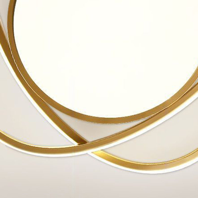 Modern Minimalist Iron Acrylic Round LED Flush Mount Ceiling Light For Bedroom & Living Room