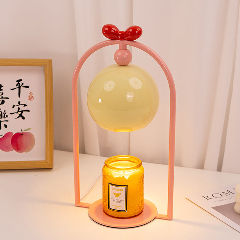 Modern Art Deco Iron Round 1-Light Melting Wax Table Lamp With Timer & Dimming For Bedroom & Living Room