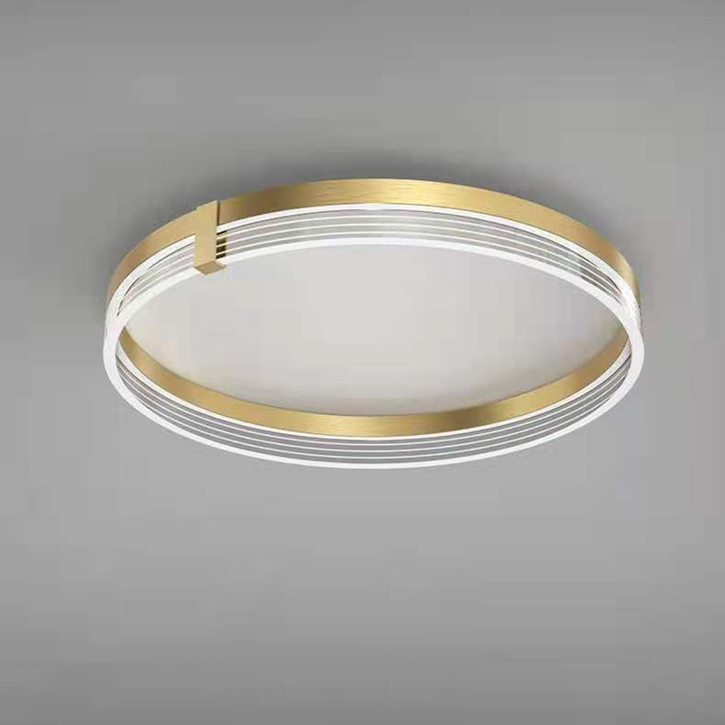 Modern Luxury Aluminum Acrylic Geometric LED Flush Mount Ceiling Light For Bedroom & Living Room