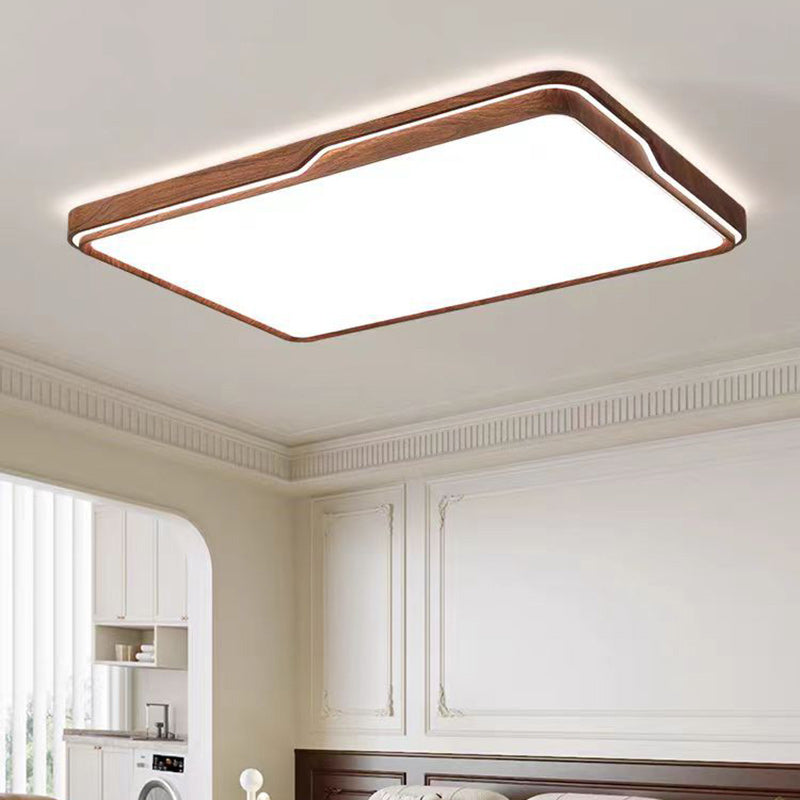 Modern Minimalist Iron & Acrylic Round Square Rectangle LED Flush Mount Ceiling Light For Bedroom & Living Room