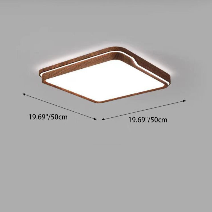 Modern Minimalist Iron & Acrylic Round Square Rectangle LED Flush Mount Ceiling Light For Bedroom & Living Room