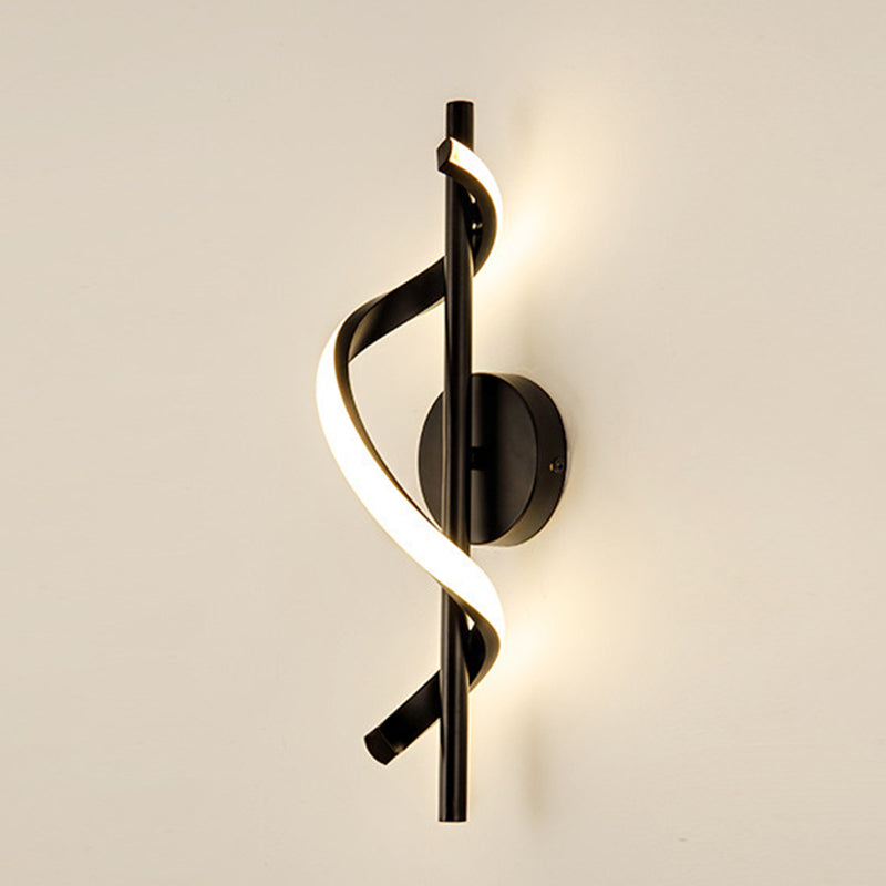 Contemporary Nordic Silicone & Metal Curved S-Shape LED Wall Sconce Lamp For Bedroom & Living Room