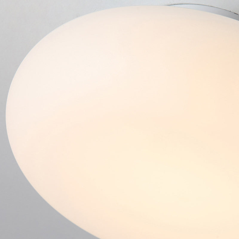 Modern Minimalist Iron & PE Apple Shape LED Semi-Flush Mount Ceiling Light For Bedroom & Living Room