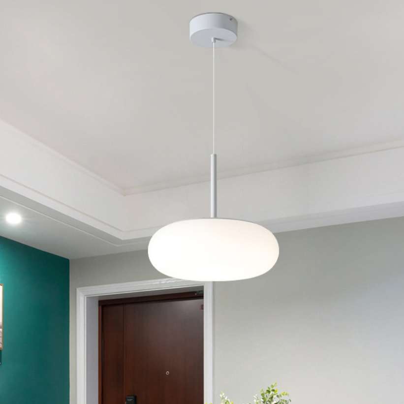 Modern Minimalist Iron & PE Apple Shape Round LED Pendant Light For Bedroom & Living Room