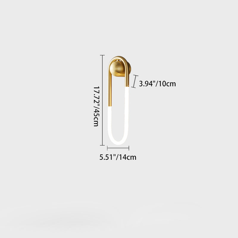 Modern Luxury Brass Acrylic Oval Globe LED Wall Sconce Lamp For Bedroom & Living Room