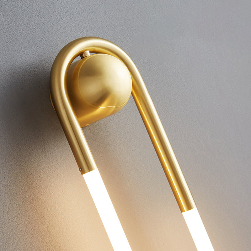 Modern Luxury Brass Acrylic Oval Globe LED Wall Sconce Lamp For Bedroom & Living Room