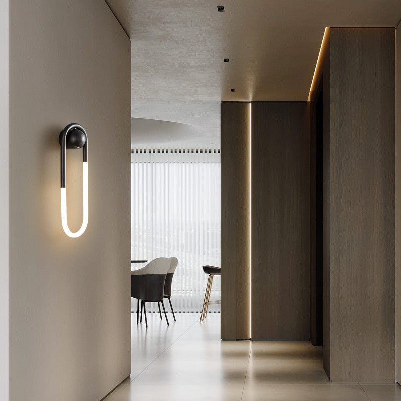 Modern Luxury Brass Acrylic Oval Globe LED Wall Sconce Lamp For Bedroom & Living Room