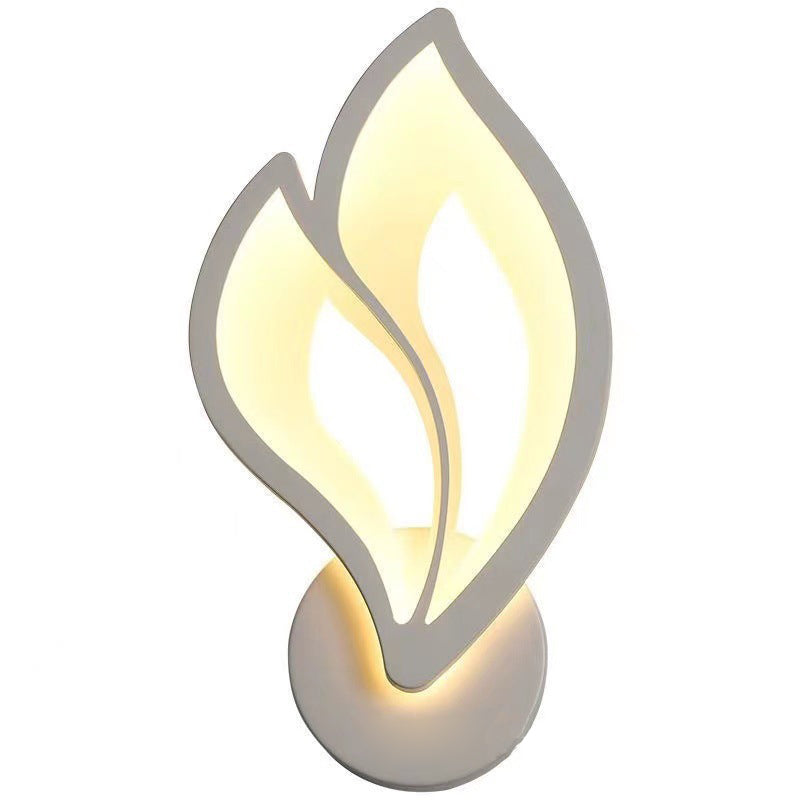 Modern Art Deco Acrylic Aluminum Iron Petal LED Wall Sconce Lamp For Bedroom & Living Room