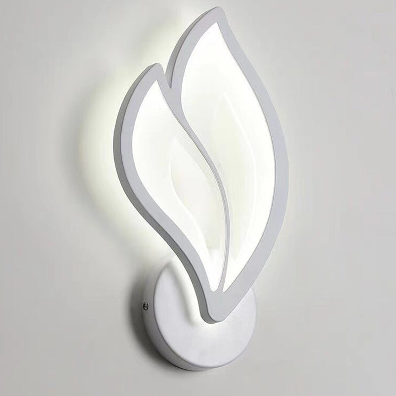 Modern Art Deco Acrylic Aluminum Iron Petal LED Wall Sconce Lamp For Bedroom & Living Room