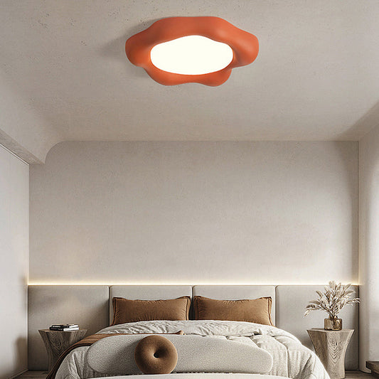 Contemporary Scandinavian Fiberglass Acrylic Floral LED Flush Mount Ceiling Light For Bedroom & Living Room