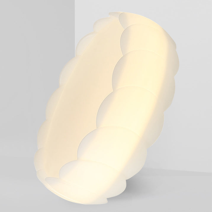 Contemporary Creative Metal PE Round Wave LED Semi-Flush Mount Ceiling Light For Bedroom & Living Room