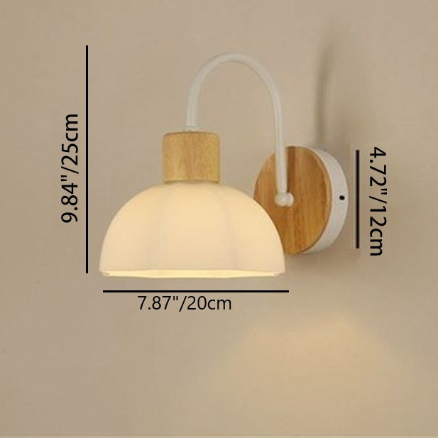 Contemporary Scandinavian Acrylic Ceramic Glass Flower Round 1-Light Wall Sconce Lamp For Bedroom & Living Room