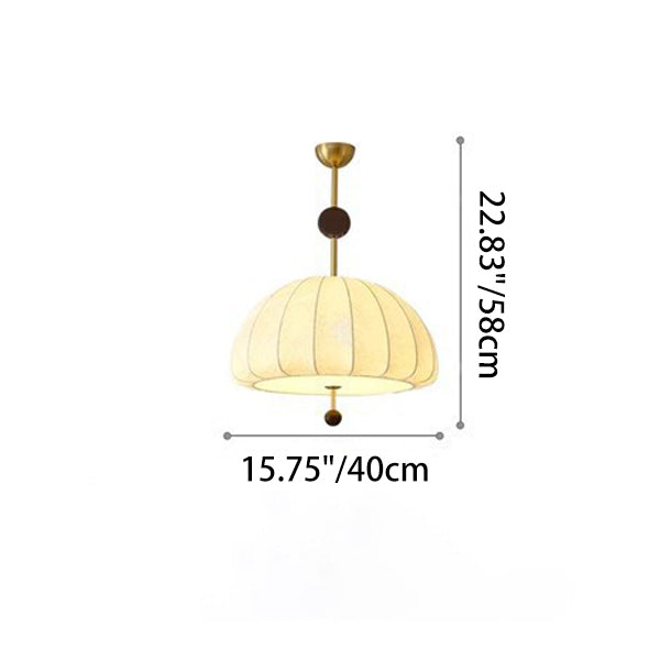 Traditional French Fabric Wood Metal Fan Pattern 3/5-Light Semi-Flush Mount Ceiling Light For Bedroom & Living Room