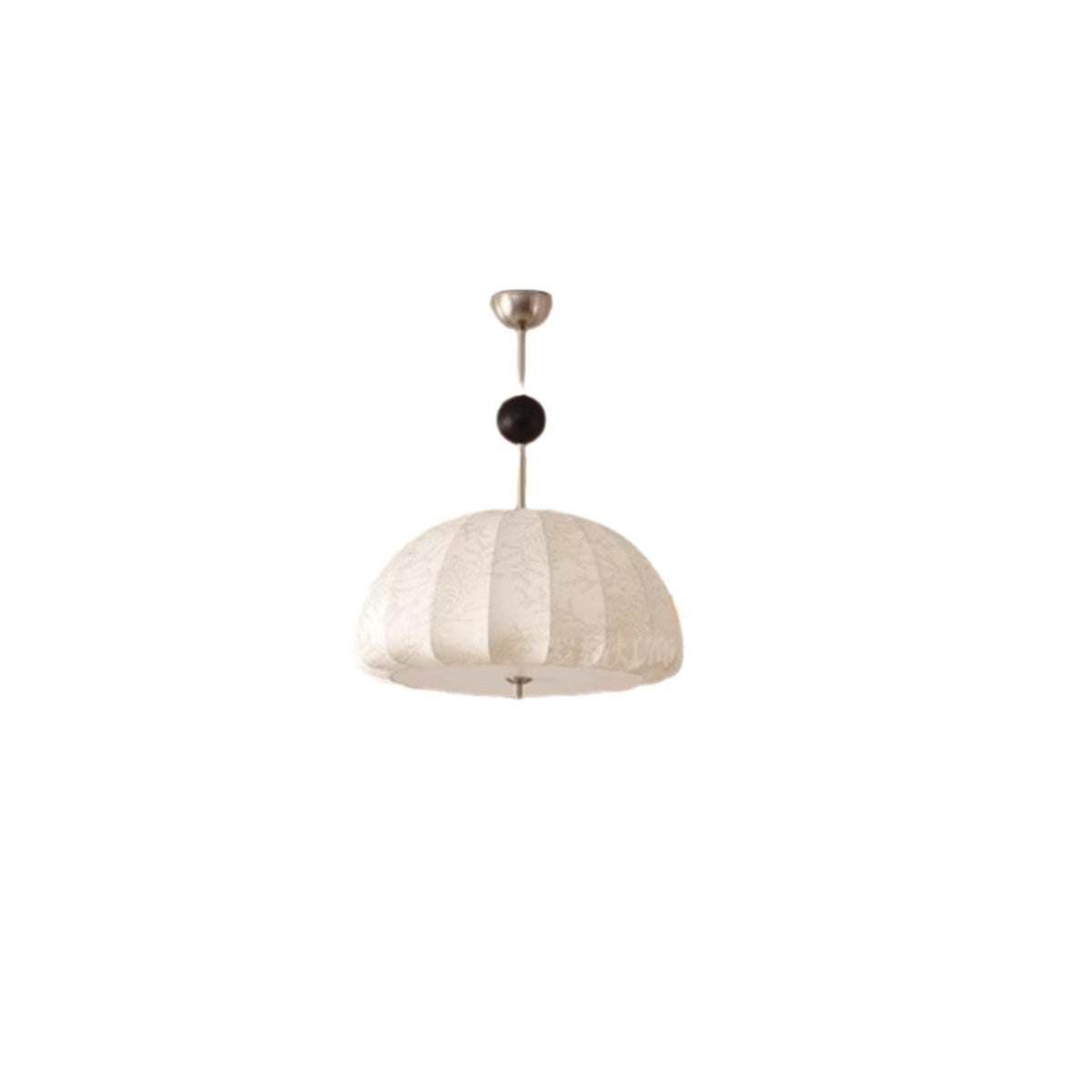 Traditional French Fabric Wood Metal Fan Pattern 3/5-Light Semi-Flush Mount Ceiling Light For Bedroom & Living Room