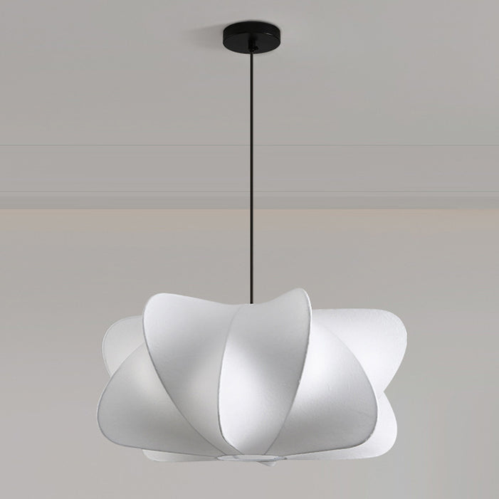 Traditional Japanese Faux Silk Iron Propeller-Shaped 2/3-Light Chandelier For Bedroom & Living Room